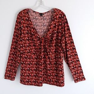 east5th woman 2X Print V-neck Knit Top